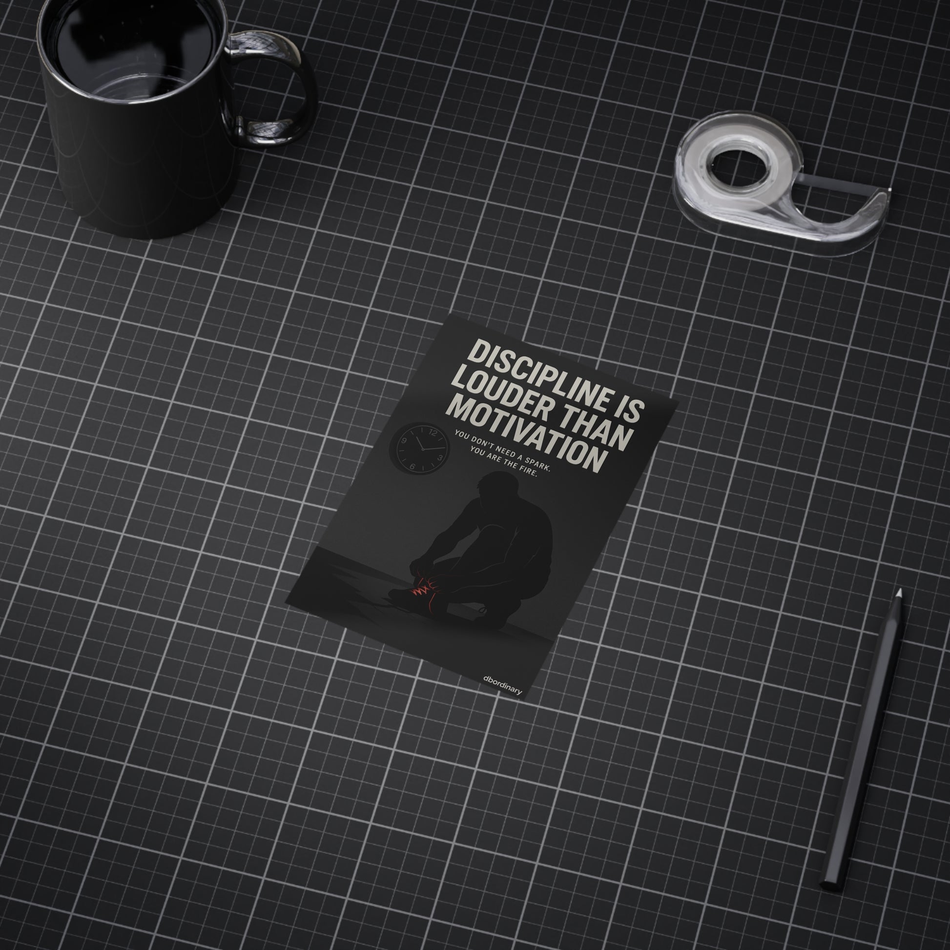 "Discipline is Louder Than Motivation" – Morning Grind Poster